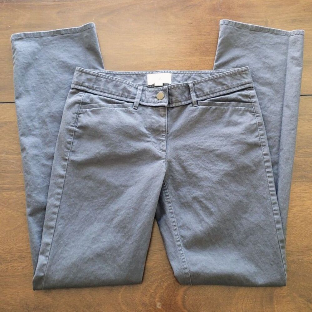 Ann Taylor LOFT Marisa Chino Trousers Size 2 Flat Front Dark Gray - Picture 4 of 8